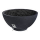 Slate gas fire bowl with pebble burner and side ignition match hardware
