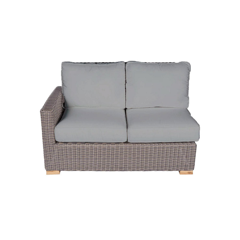 Royal Teak Collection SB2R Sanibel Deep Seating Wicker Sectional Couch Two-Seat Section with Right Arm