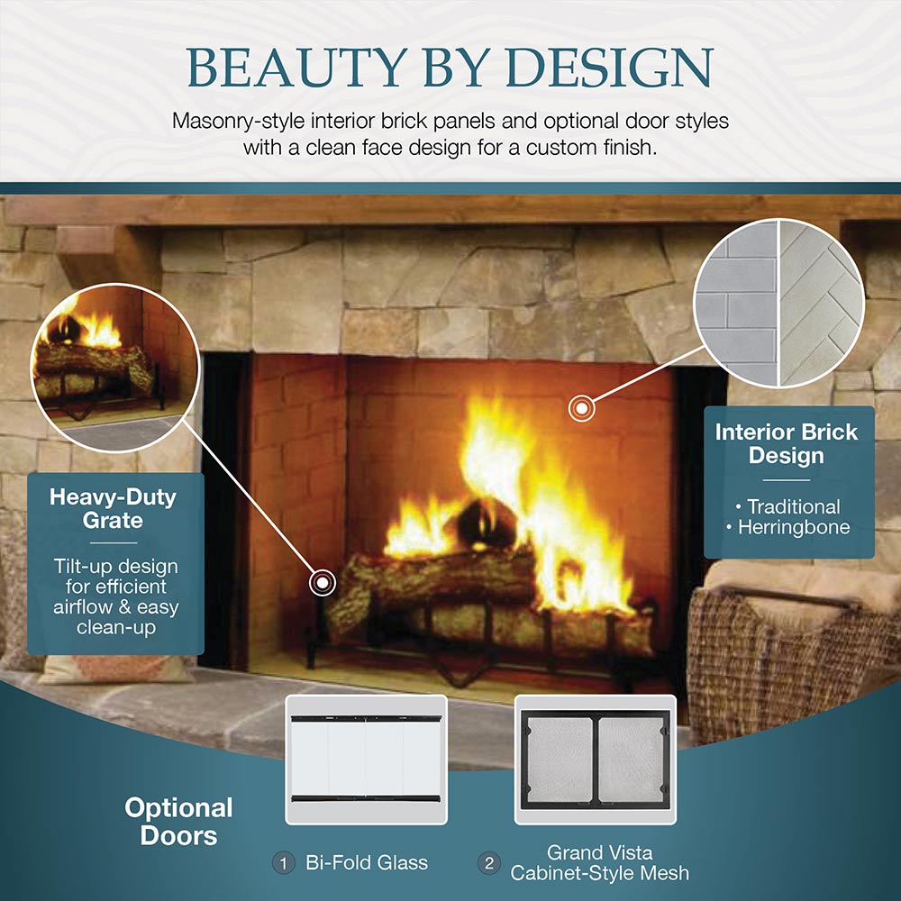 Majestic SB100 Biltmore 50-Inch Radiant Wood Burning Fireplace