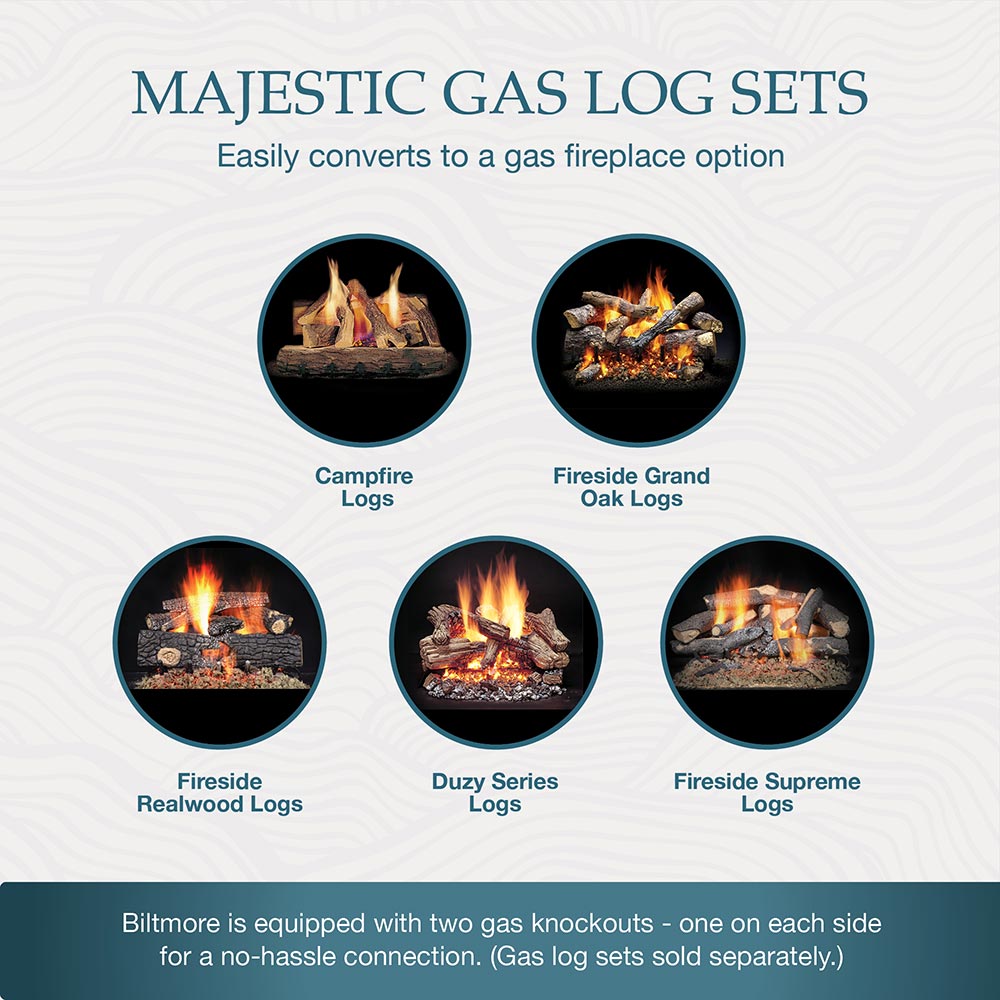 Majestic SB100 Biltmore 50-Inch Radiant Wood Burning Fireplace