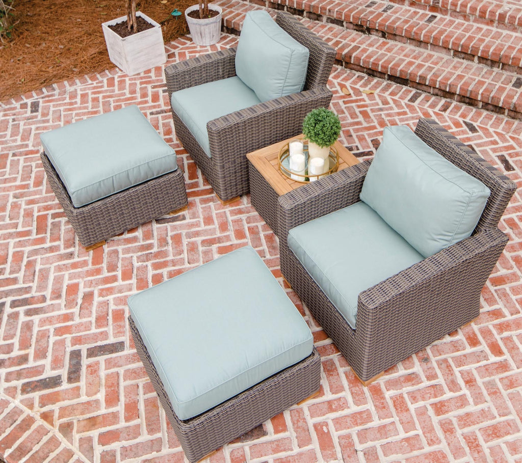 Royal Teak Collection SBOT Sanibel Deep Seating Wicker Ottoman