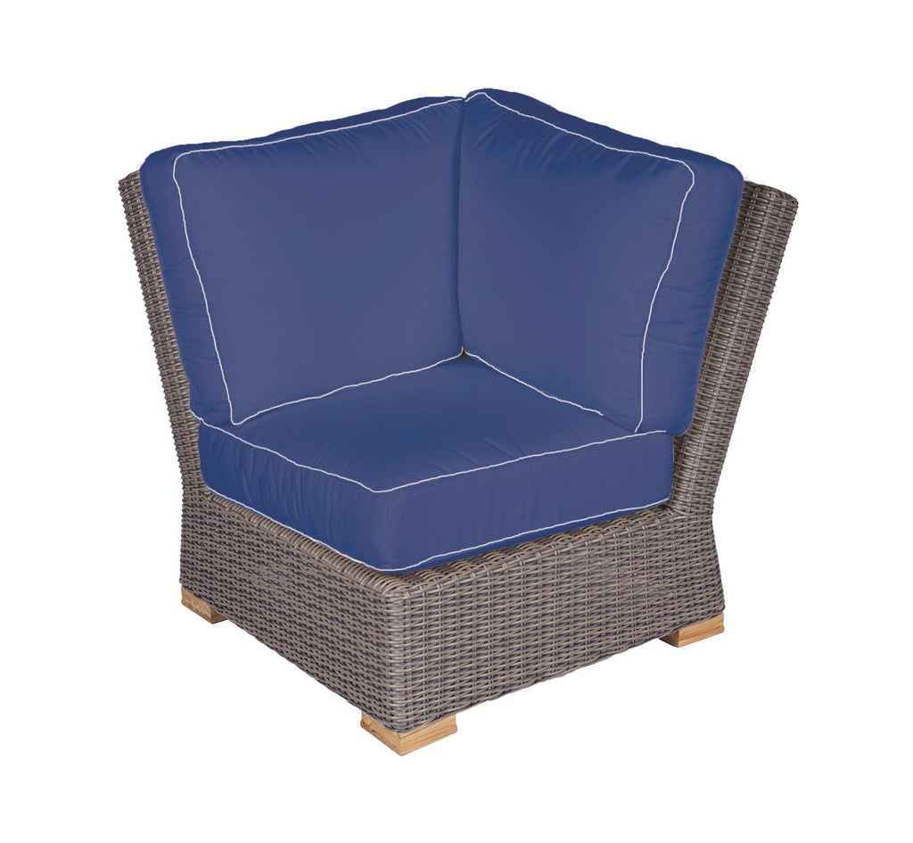Royal Teak Collection SBCO Sanibel Deep Seating Wicker Sectional Couch Corner Section