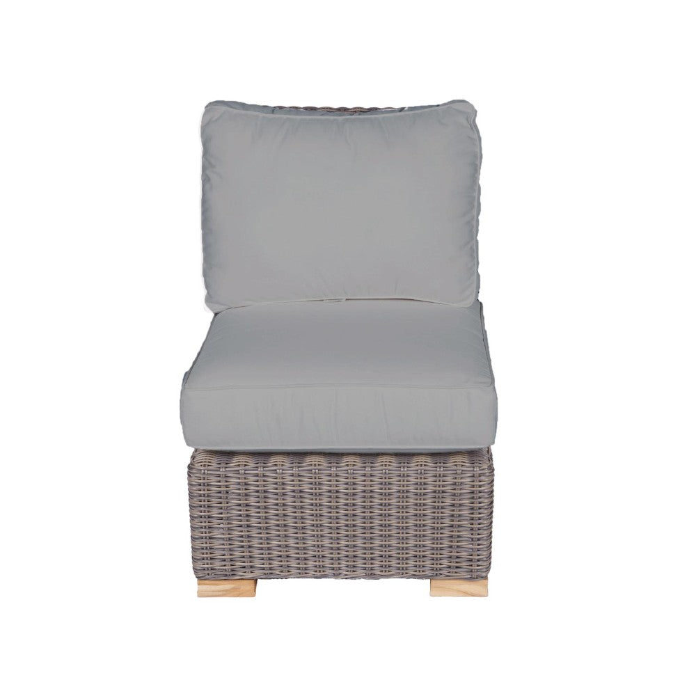Sanibel insert chair cushion set, light gray on wicker frame