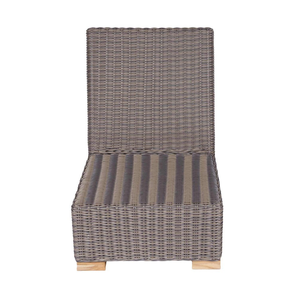 Sanibel insert chair on wicker frame with dark gray striped seat