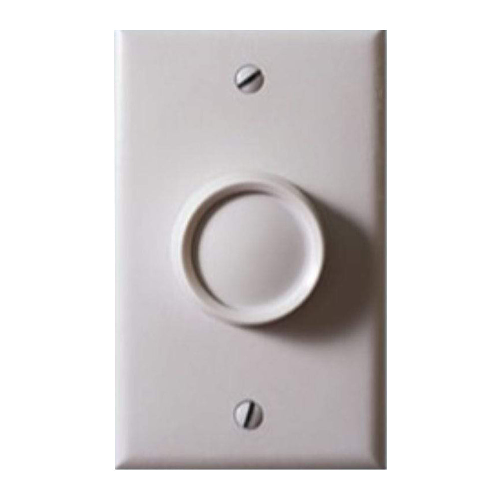 Variable speed fan control wall switch with round dial and screw holes