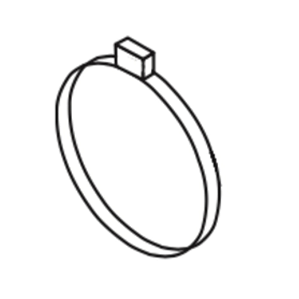 Dark metal gear clamp, round band with latch tab