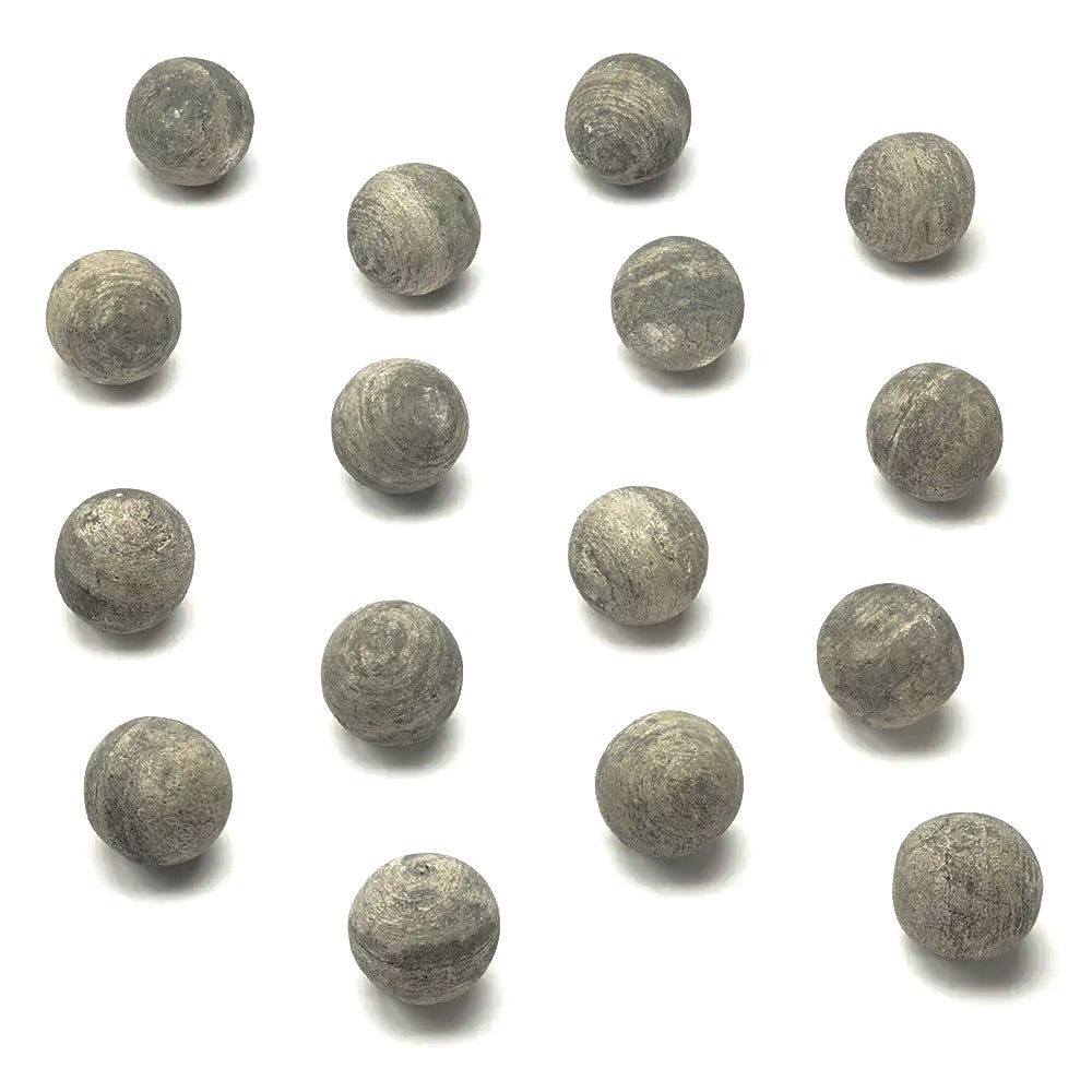 Decorative electric fireplace spheres, textured gray set of small round balls
