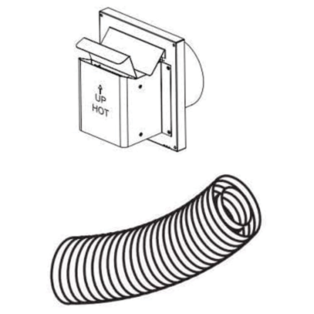 Flexible corrugated vent hose with rolled, compact end for termination kits