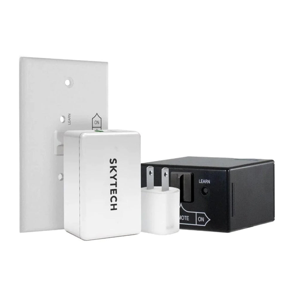 Fireplace remote control kit with wall mount plate, white transmitter and black receiver