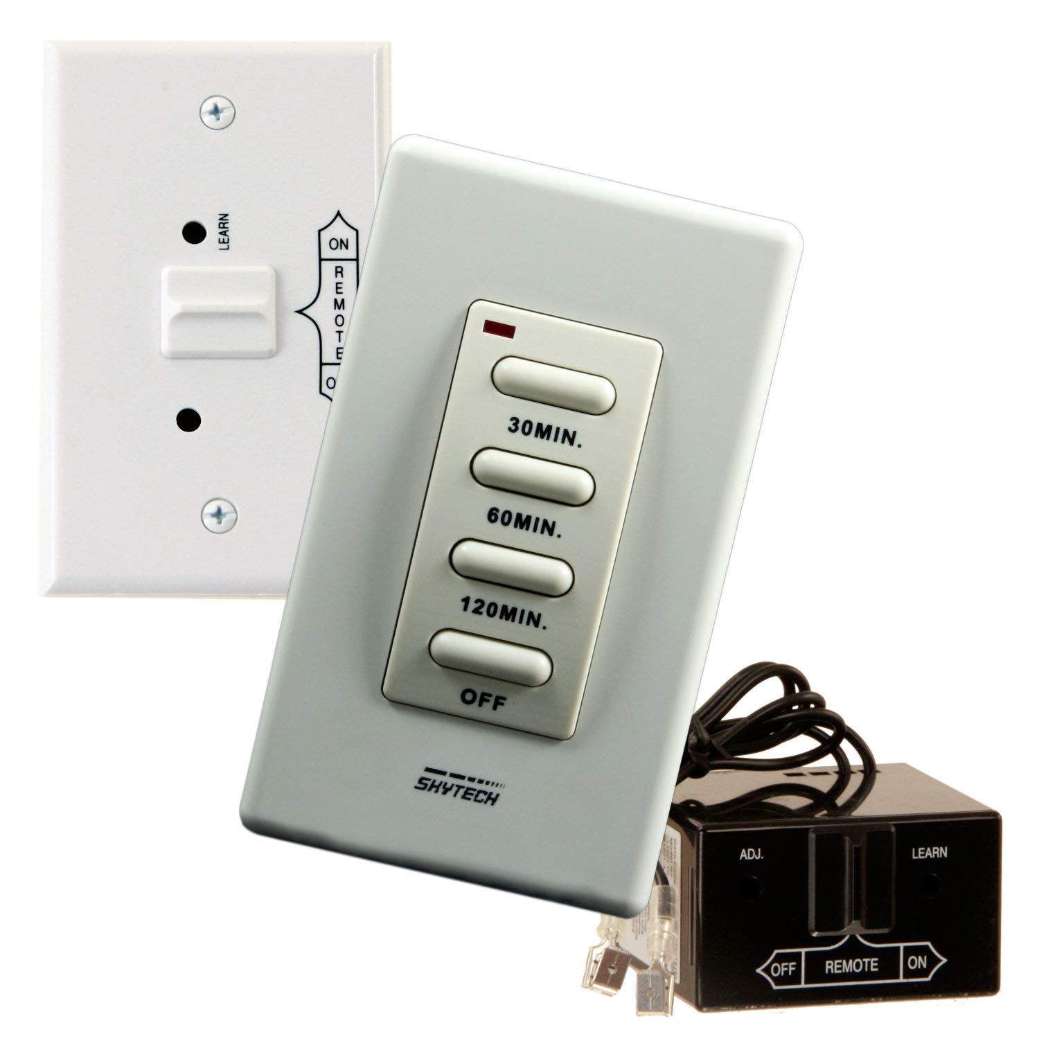 Wall mounted timer remote control with ON, OFF, and 30/60/120 min buttons