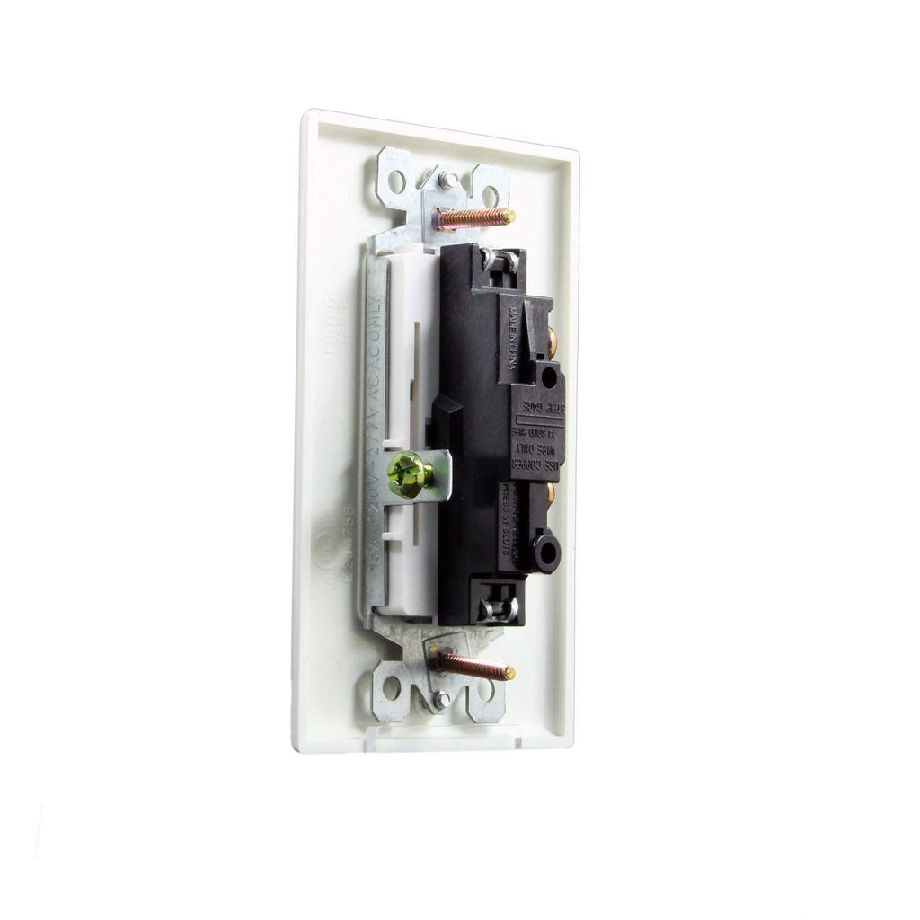 Wired wall-mounted on/off fireplace control switch rear panel with terminals