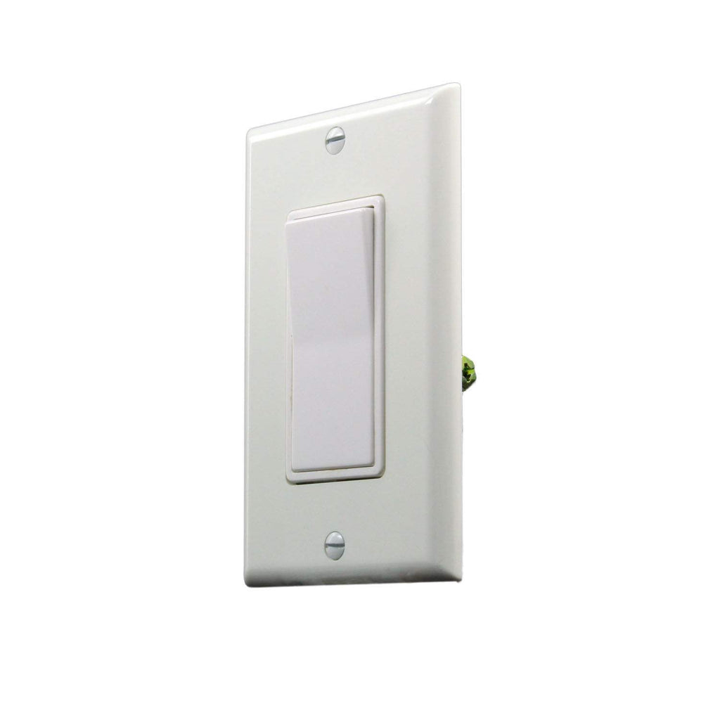 Wired wall-mounted on/off fireplace control switch with rectangular rocker