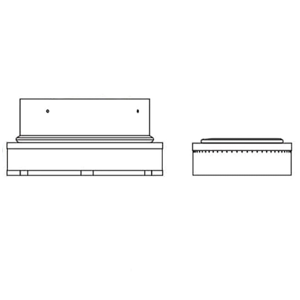 Majestic SLP to DVP adapter outline with mounting holes and connector plates