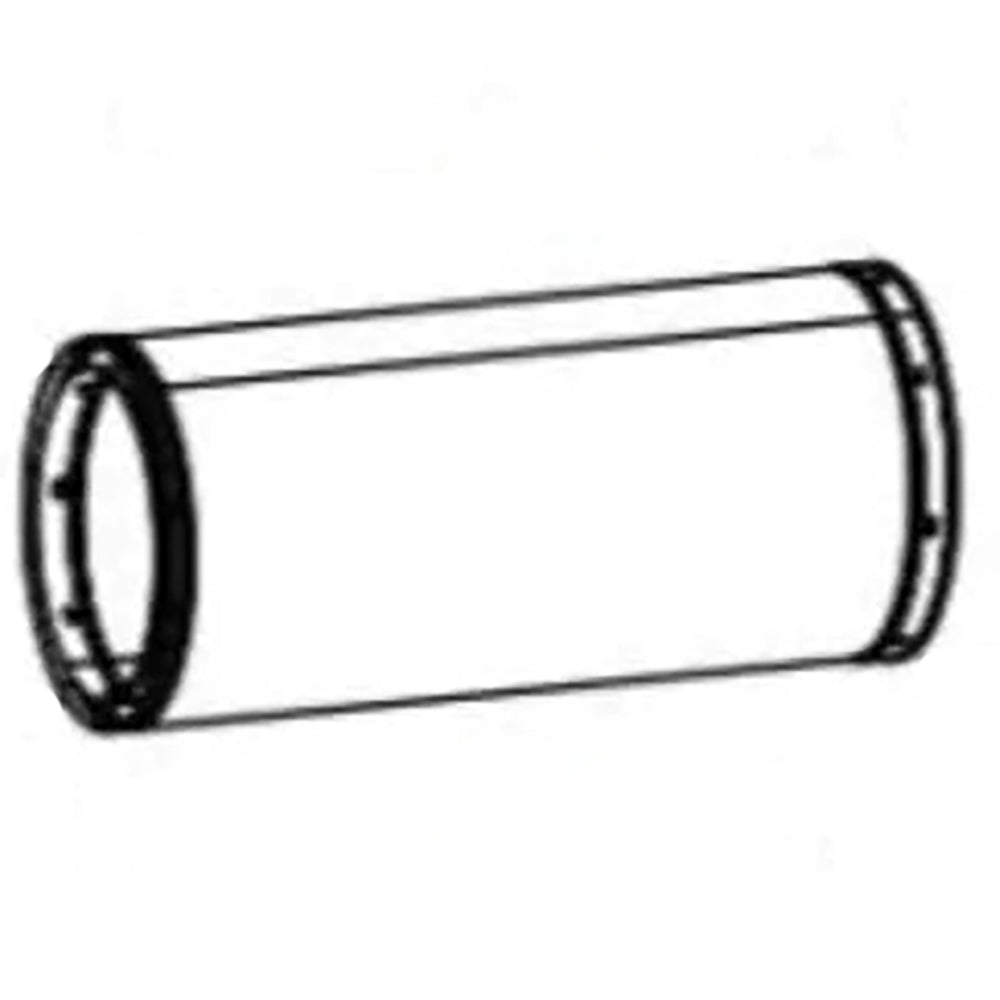 Black chimney stove pipe section with flanged ends, straight cylindrical duct