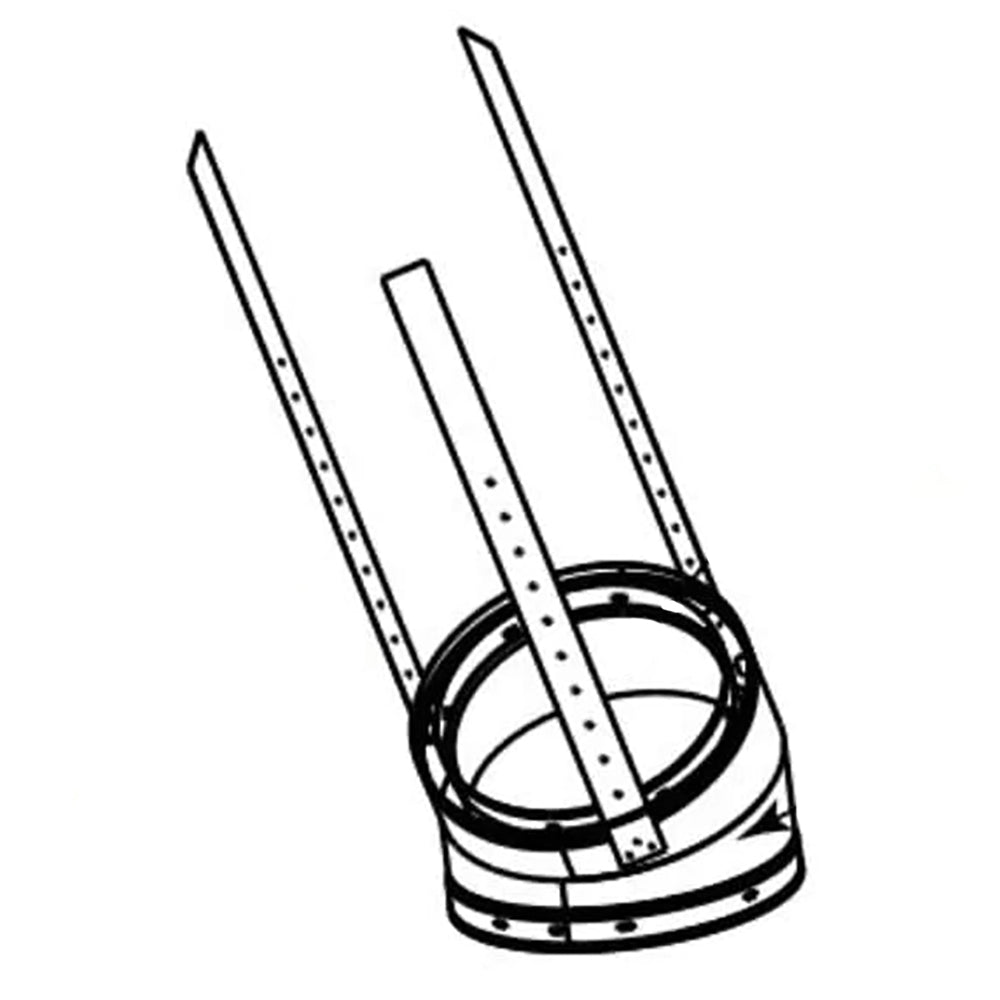 Elbow offset and return pipe with two vertical sections and circular outlet, dark