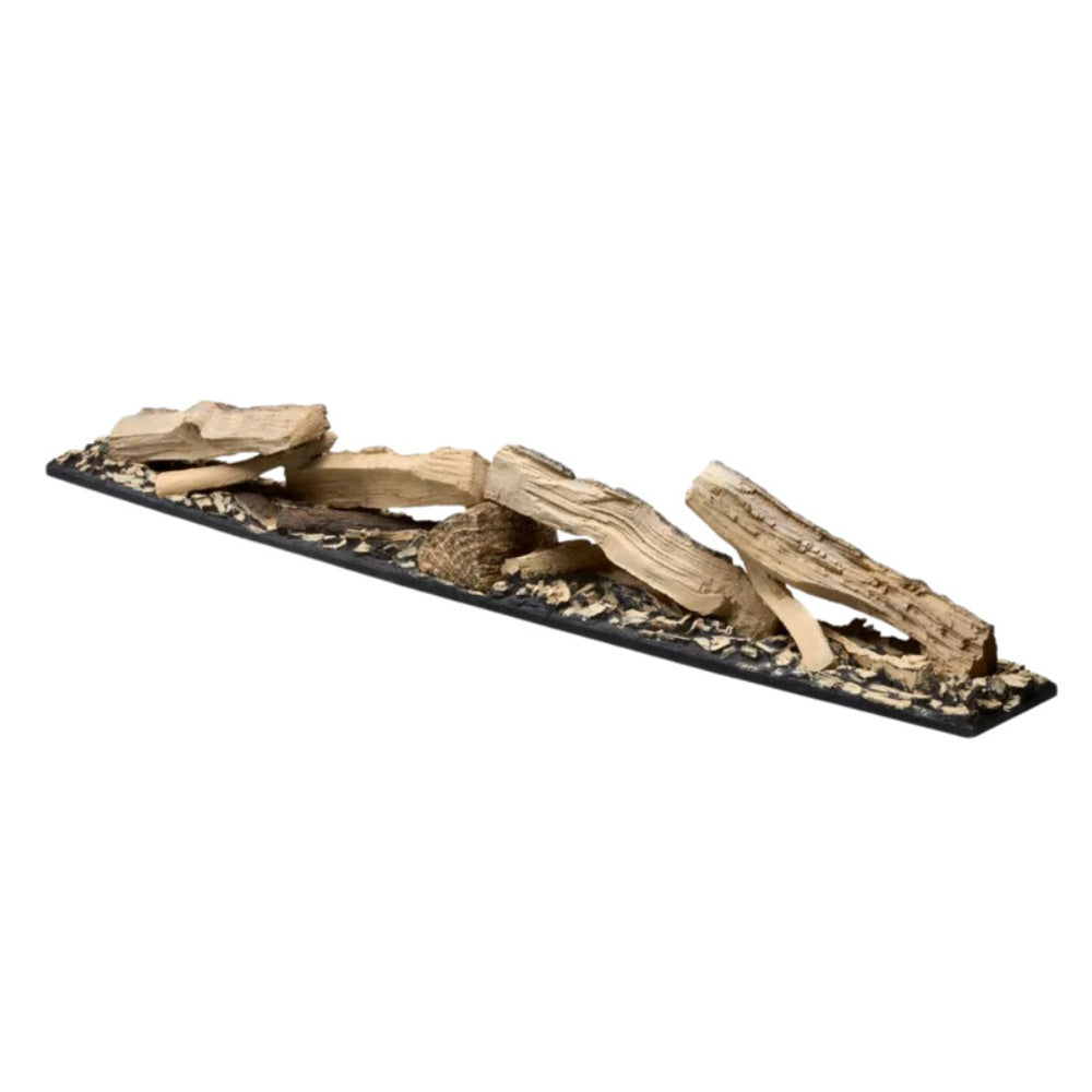 Molded logset with split logs on long dark base tray, pack of 2