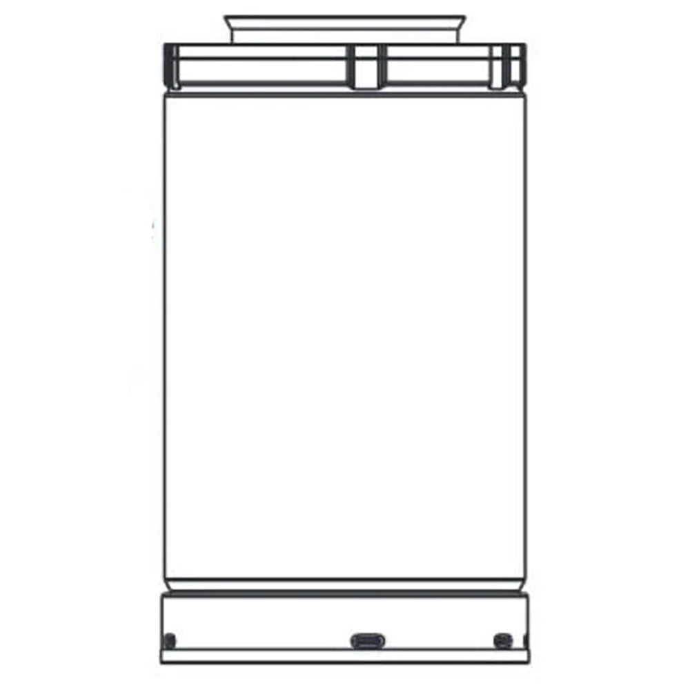 Flexible stove pipe section with snap-lock collars, black ends and ribbed top