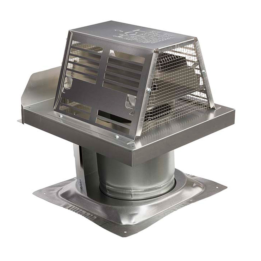 Metal chimney termination kit with trapezoid top, mesh screen, and round flue collar