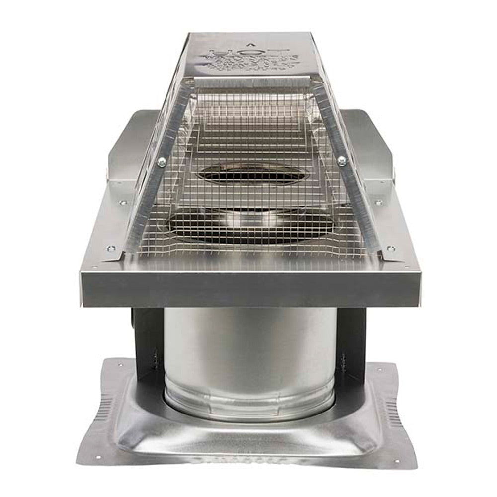 Metal chimney vent termination kit with horizontal grille and flue collar, silver