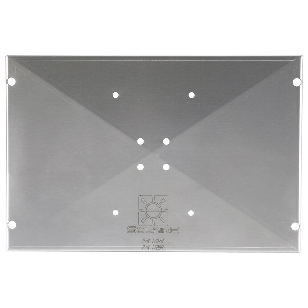 Stainless steel mounting plate with multiple holes and grill adapter pattern
