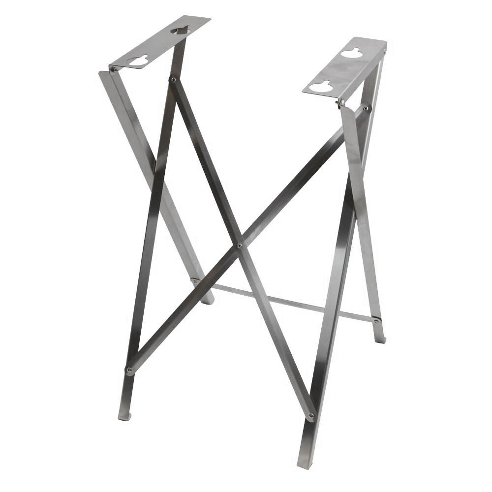 Portable infrared grill frame with stainless steel legs and tabletop supports