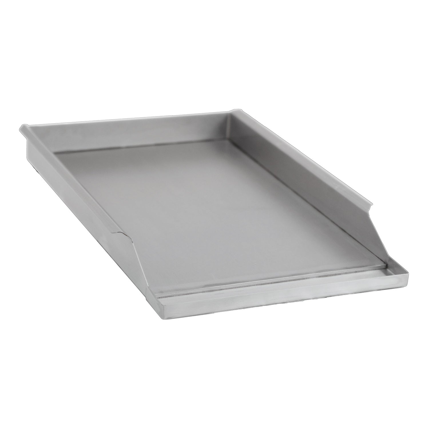 Stainless steel griddle plate with raised edges for 27-inch grill