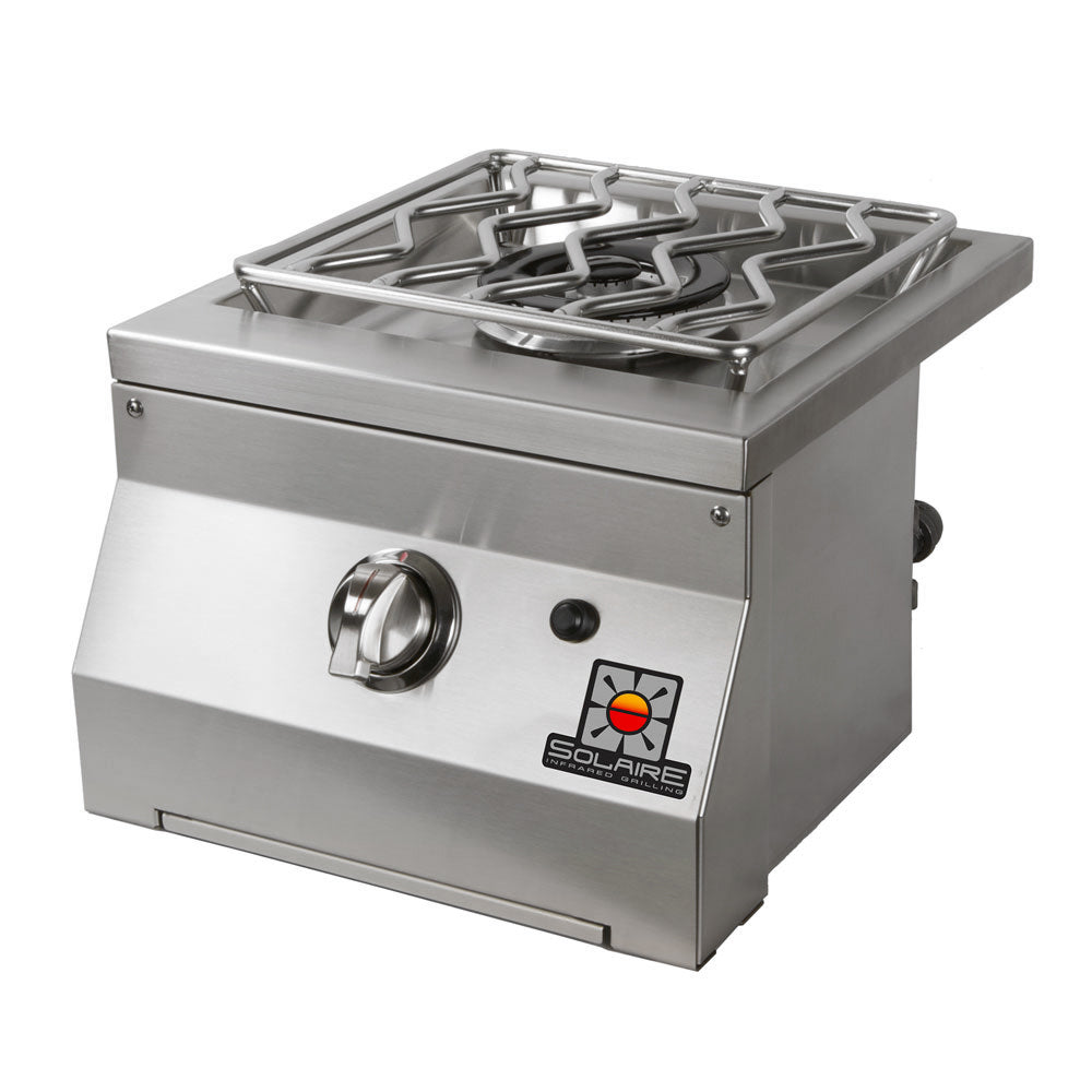 Stainless built-in single side gas burner with control knob and grate