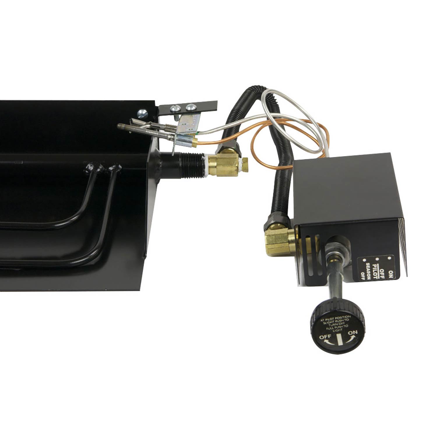 Manual safety pilot kit with wiring and black mounting base