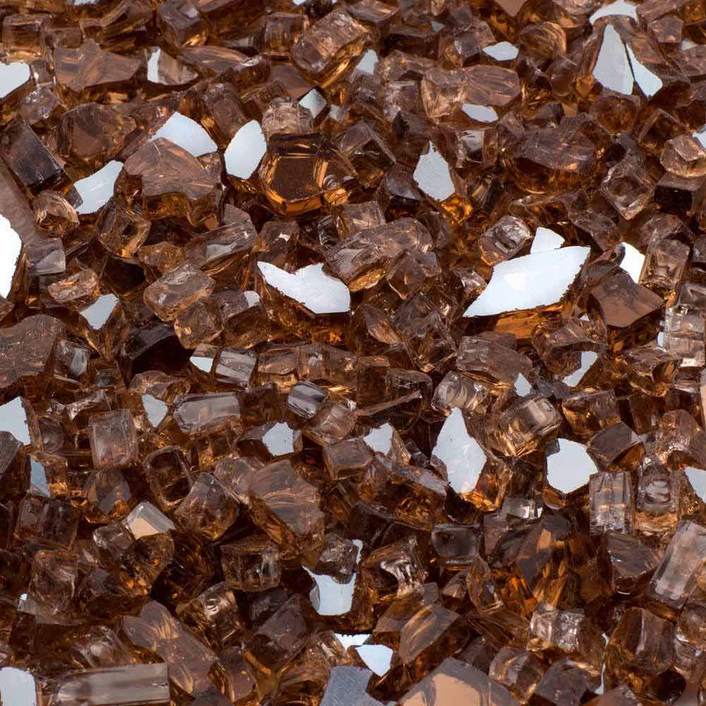 Amber fire glass crystals, small clear-brown chunks