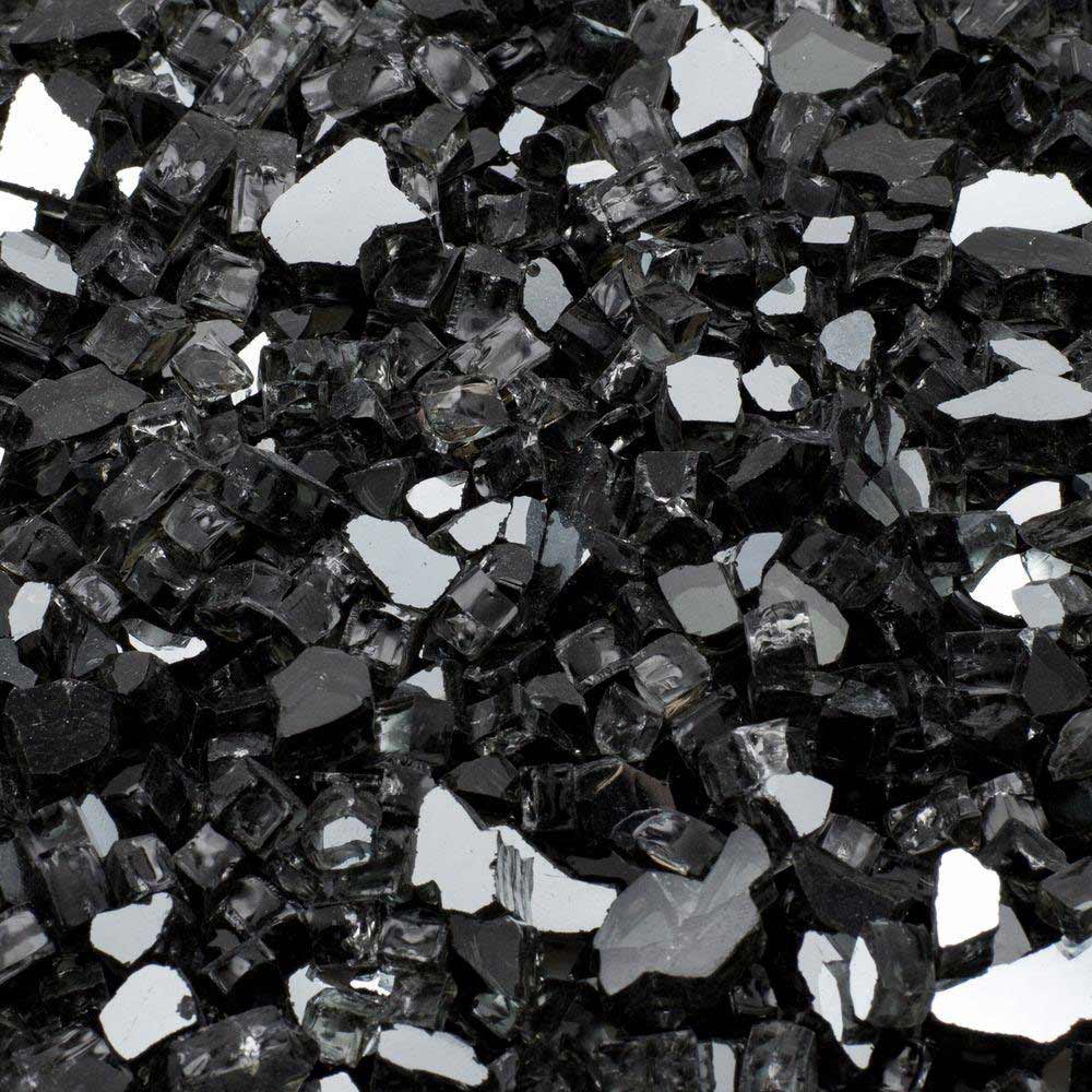 Black fire glass, small glass chunks