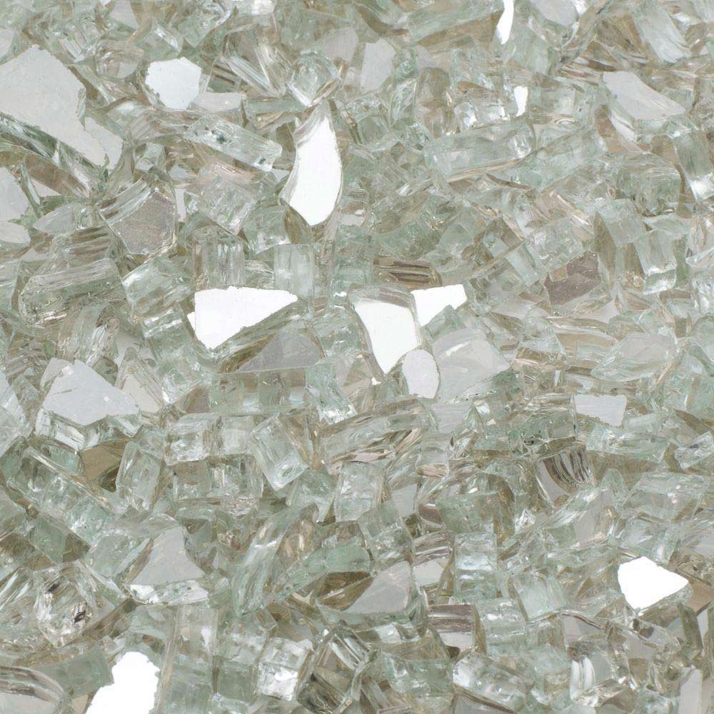Clear fire glass for fire pits, translucent glass shards, 25 lb