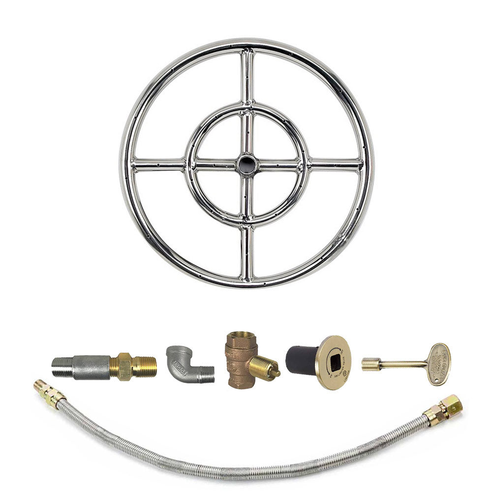 Spotix Round AFG Match Lit Fire Pit Burner Kits