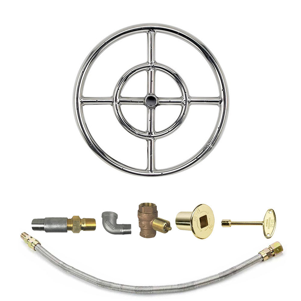 Spotix Round AFG Match Lit Fire Pit Burner Kits