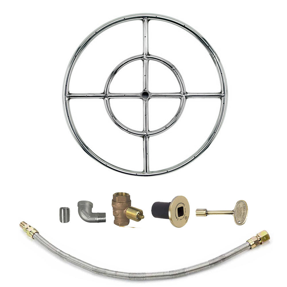 Spotix Round AFG Match Lit Fire Pit Burner Kits