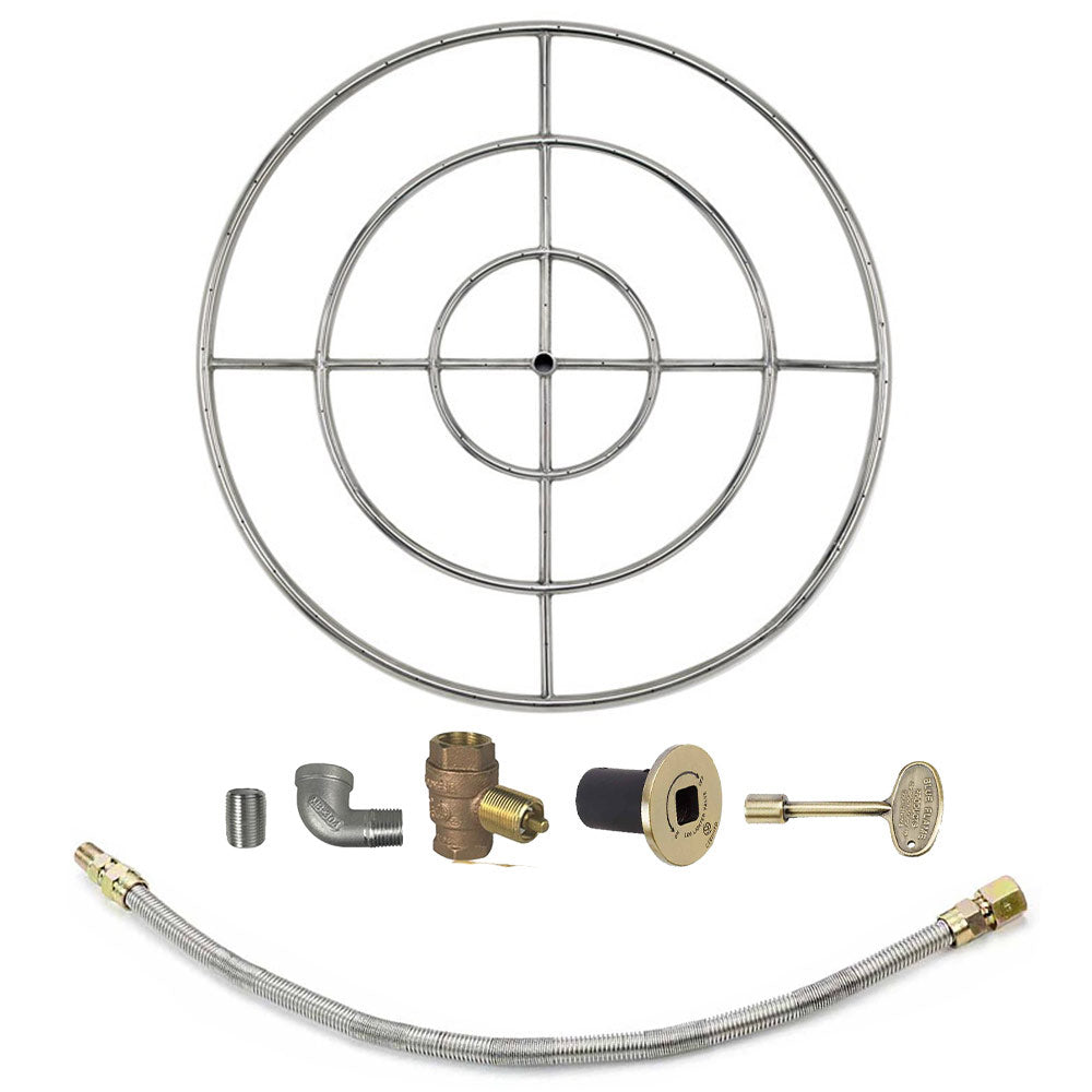 Spotix Round AFG Match Lit Fire Pit Burner Kits