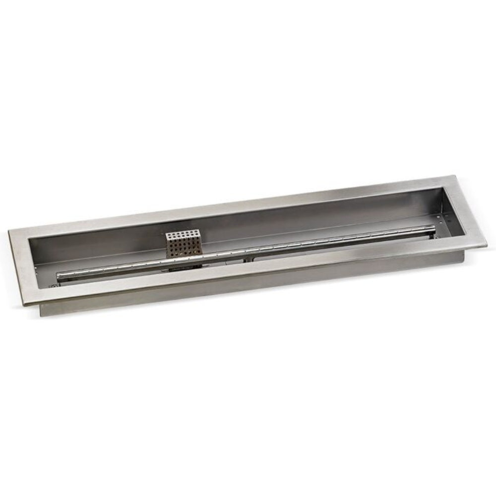 American Fire Products Linear Stainless Steel Drop-In Pan Fire Pit Kit with Flame Sensing Spark Ignition