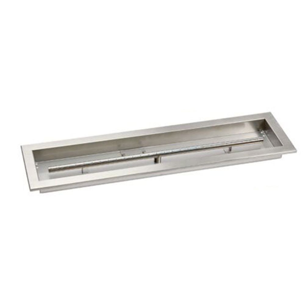 American Fire Products Linear Channel Stainless Steel Drop-In Pan Fire Pit Kit with Electronic Ignition