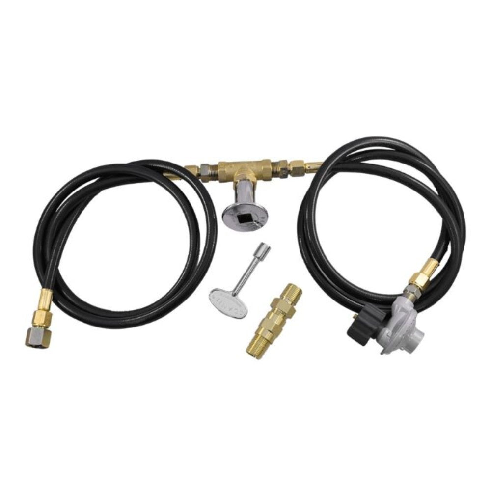 American Fire Products Linear Channel Stainless Steel Drop-In Pan Fire Pit Kit with Spark Ignition