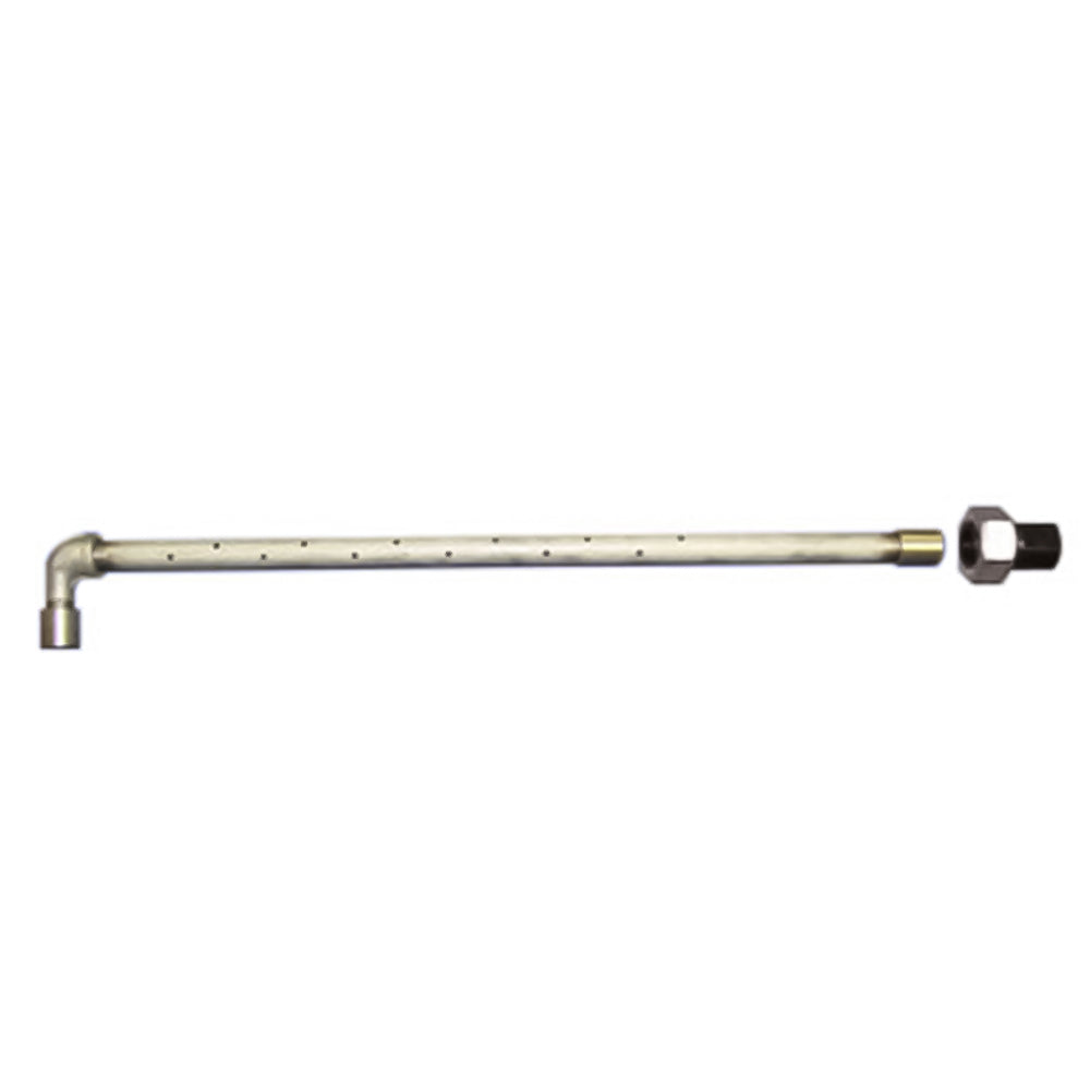 Gas log lighter burner kit with stainless steel tube and hex fitting