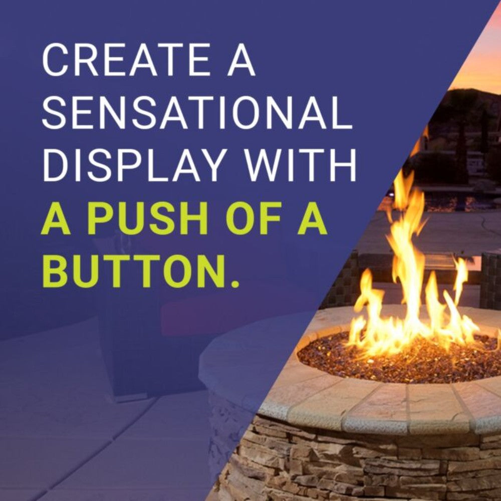 American Fire Products Round Stainless Steel Drop-In Pan Fire Pit Kit with Flame Sensing Spark Ignition