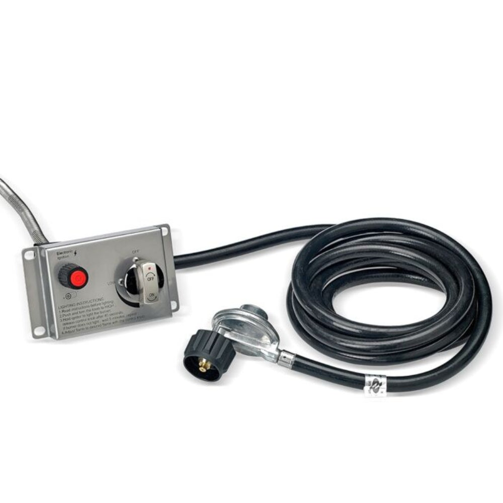 American Fire Products Round Stainless Steel Drop-In Pan Fire Pit Kit with Flame Sensing Spark Ignition
