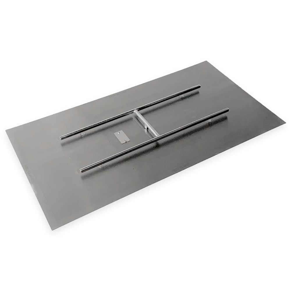 Stainless steel flat pan with H-burner and two gas tubes