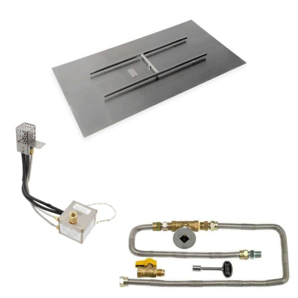 American Fire Products Rectangular Stainless Steel Flat Pan with Electronic Ignition