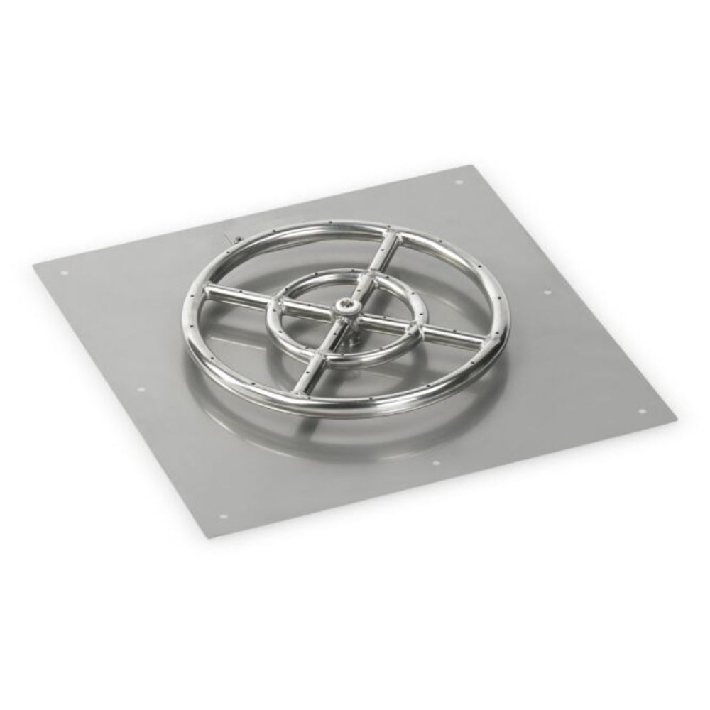 American Fire Products 18-Inch Square Stainless Steel Flat Pan with 12-Inch Burner and Electronic Ignition