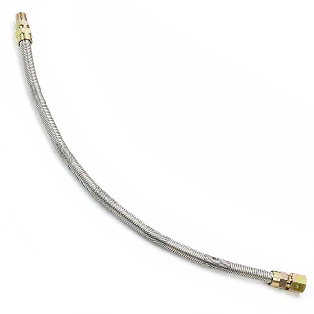 HPC Fire Whistle-Free Stainless Steel Gas Flex Line, 3/8-Inch ID with 1/2-Inch FIP x 3/8-Inch MIP Fittings