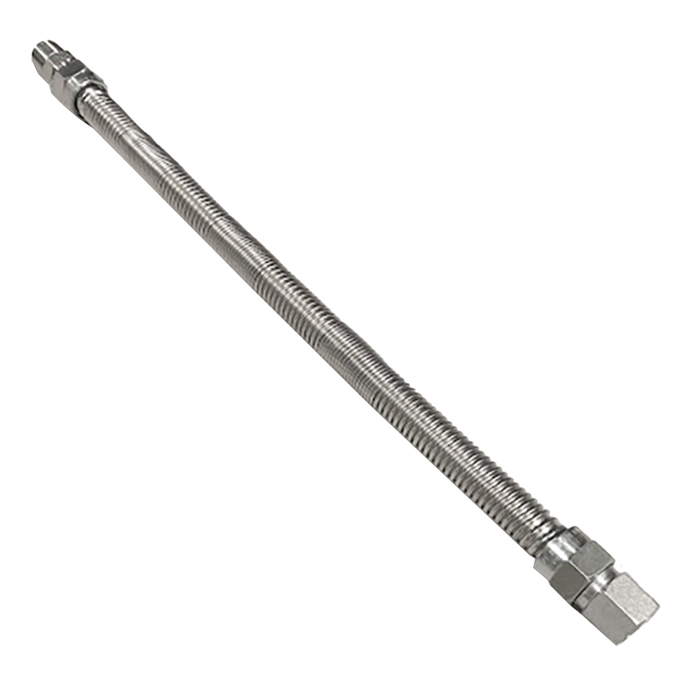 HPC Fire stainless steel gas flex line with opposite threaded end fitting, 5/8 in OD