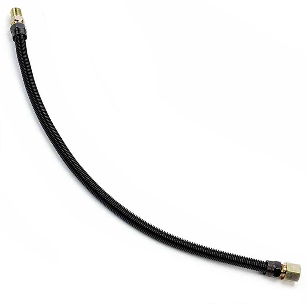 HPC Fire Black Coated Stainless Steel Gas Flex Line, 1/4-Inch ID with 1/2-Inch FIP x 3/8-Inch MIP Fittings