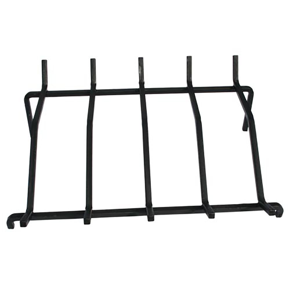 Outdoor fireplace log grate, black metal 22-inch burner support frame