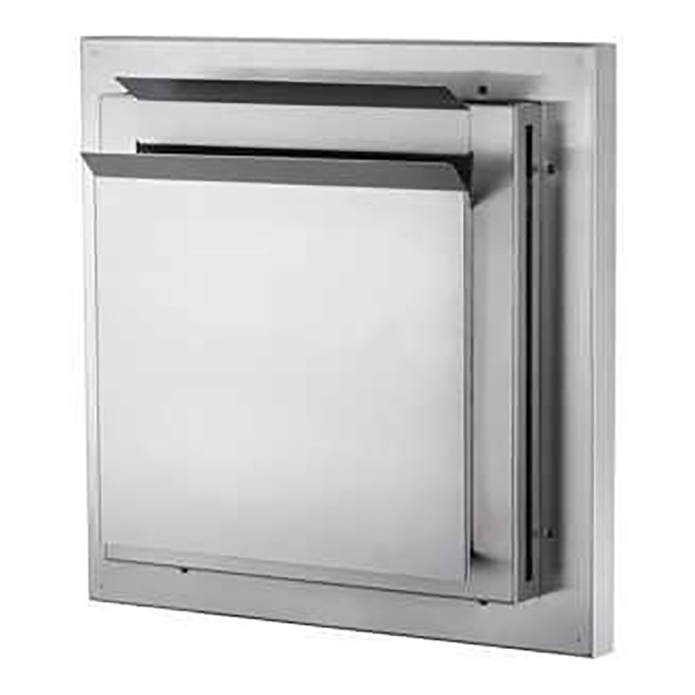 Metal terminal vent kit, rectangular frame with dark top cover and side panels