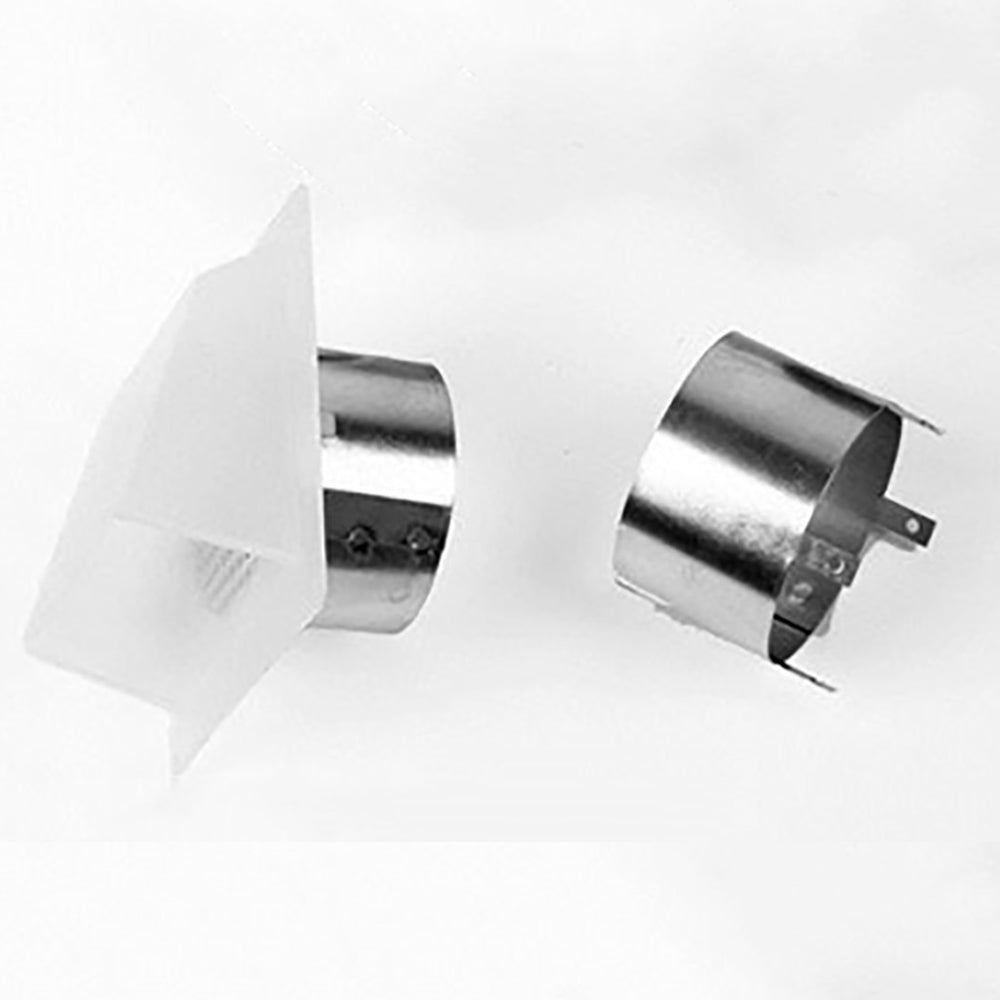 Outside air kit components with metal collars and mounting brackets